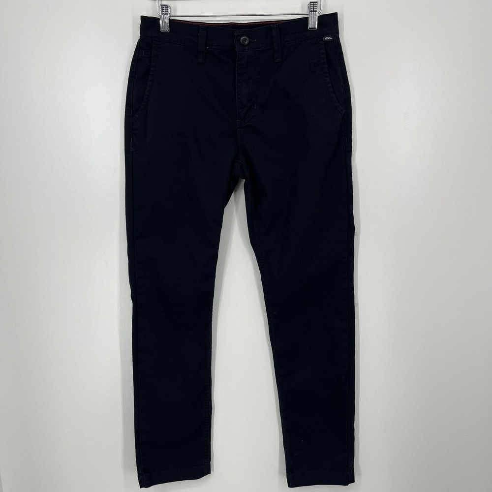 Vans Authentic Chino Slim Fit Mens Black Pants Trousers Size 30 Solid
